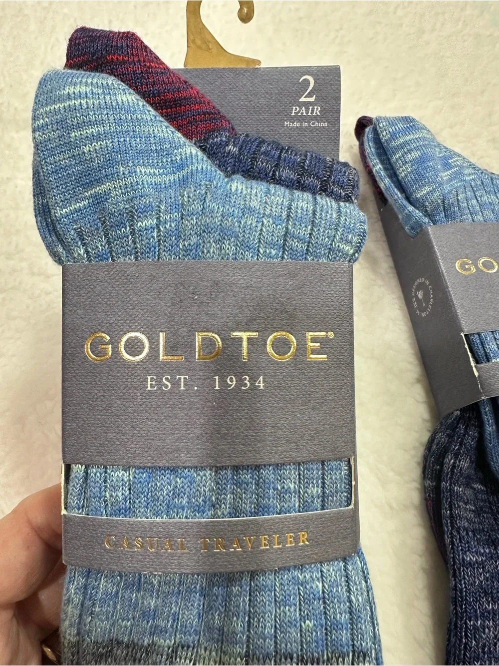 Gold Toe Men's Blue Casual Traveler Socks